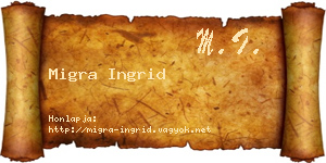 Migra Ingrid névjegykártya